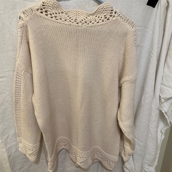 Stunning heavy cotton fancy knit & hem sweater - Picture 3 of 4